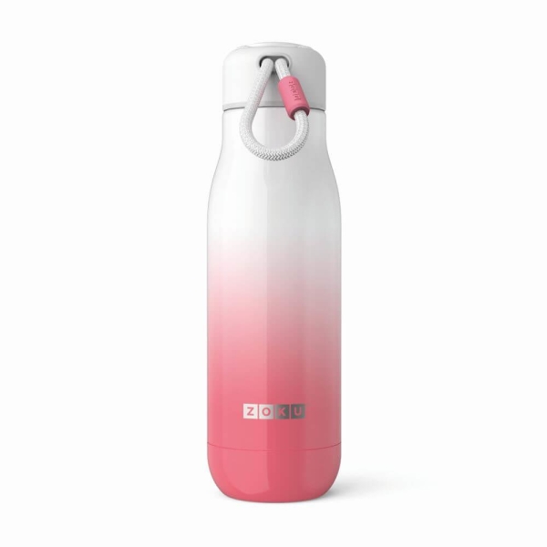 Zoku - Edelstahl Trinkflasche M 500ml Pink Ombre